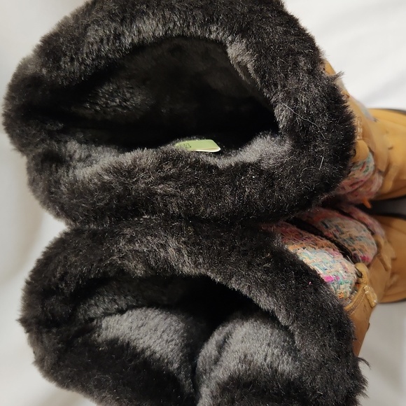 Timberland Multicolored Woven Knit Faux Fur Leather Tall boots (w size 8.5) - Picture 9 of 16